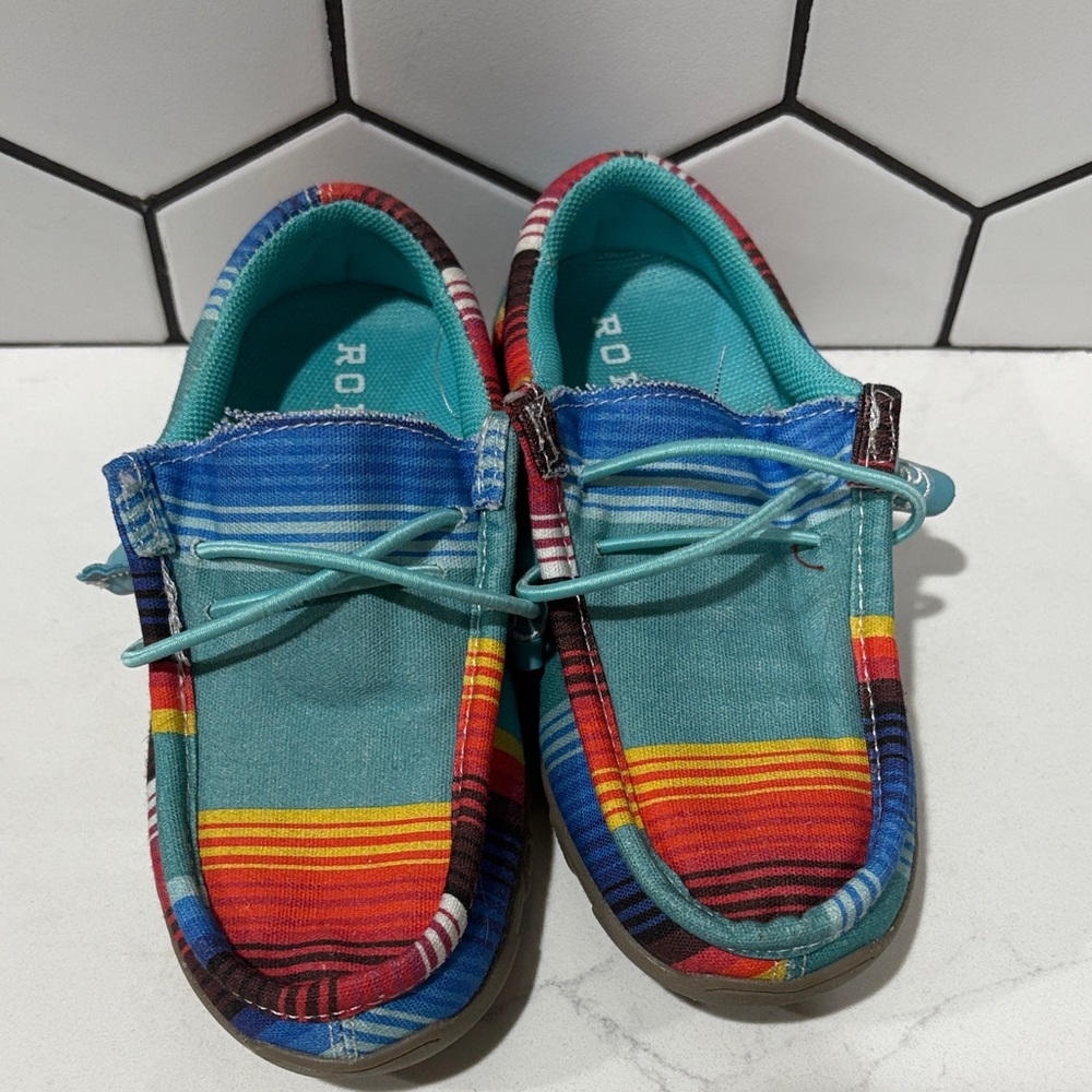 Roper Kids Moccasins with Multicolor Stripes